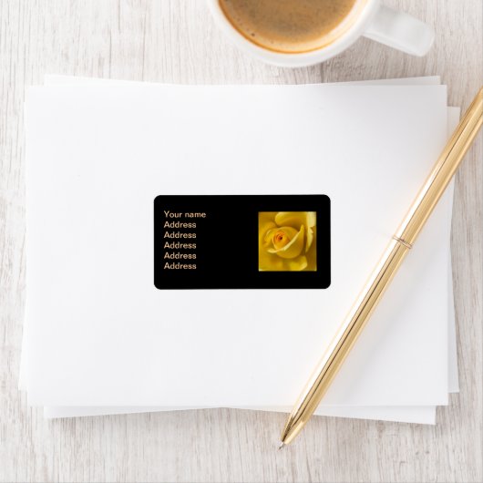 マクロ黄色バラ ラベル (インサイチュ)