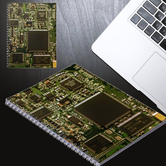 マクロ グリーン回路基板 | PCB写真 ノートブック