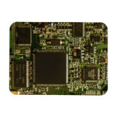 マクロ グリーン回路基板 | PCB写真 マグネット (横)
