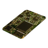 マクロ グリーン回路基板 | PCB写真 マグネット (左側)
