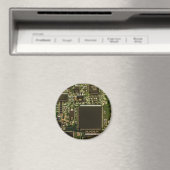マクロ グリーン回路基板 | PCB写真 マグネット (インサイチュ (食洗機))