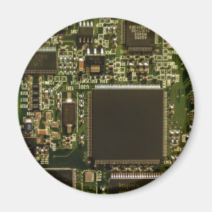 マクロ グリーン回路基板 PCB写真 マグネット