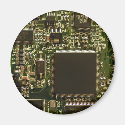 マクロ グリーン回路基板 | PCB写真 マグネット (正面)