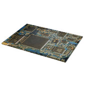 マクロ ブルー回路基板 | PCBの写真 カッティングボード (角)