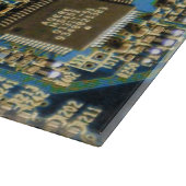 マクロ ブルー回路基板 | PCBの写真 カッティングボード (角)