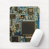 マクロ ブルー回路基板 | PCBの写真 マウスパッド (マウス)