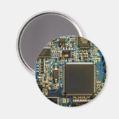マクロ ブルー回路基板 | PCBの写真 マグネット (正面/裏面)