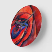 マクロ・レッド・ローズ・抽象芸術・絵画アートズ ラウンド壁時計 (傾斜)