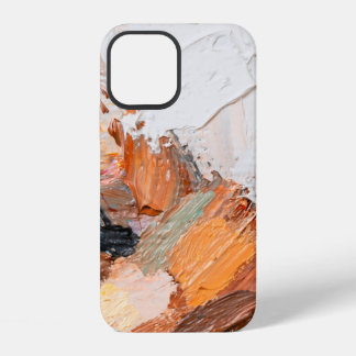 マクロ。抽象芸術アート。表現力豊かなエンボスのペースト状油 iPhone 12ケース
