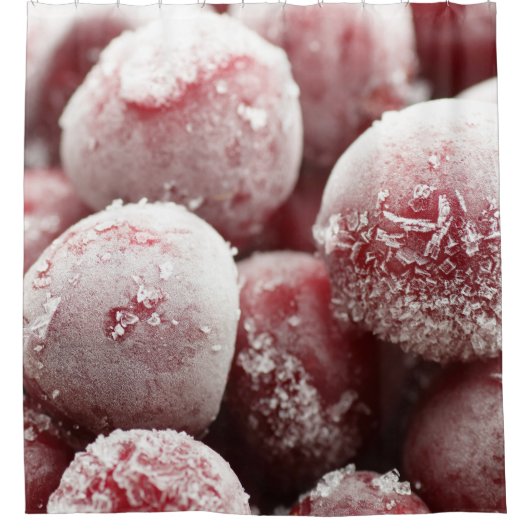 マク凍っていロ果実、クローズアップのテクスチャ。 シャワーカーテン (正面)