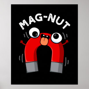マグおもしろいナット磁石プリン黒BG ポスター