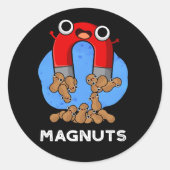 マグおもしろいナット磁石PUN濃いBG ラウンドシール (正面)