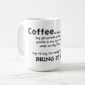 マグか引用文は"持って来ますそれをの" コーヒーマグカップ (正面左)
