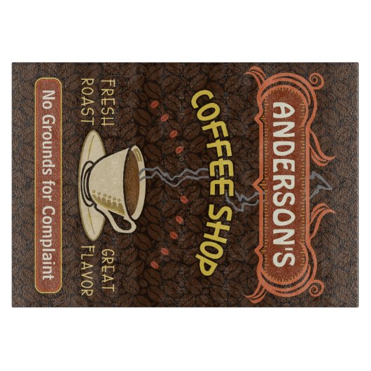 マグが付いている喫茶店はあなた自身のパーソナライズ作成します カッティングボード (正面)