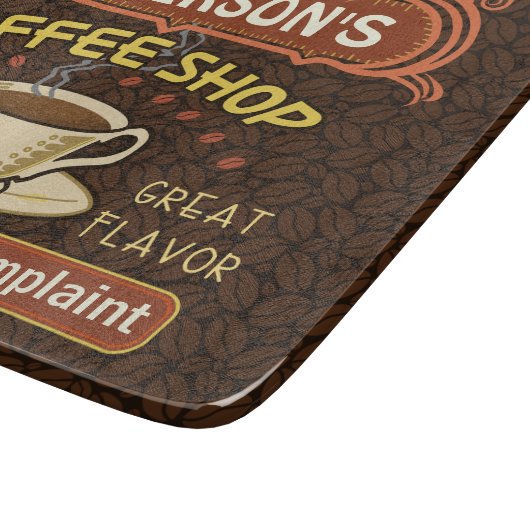 マグが付いている喫茶店はあなた自身のパーソナライズ作成します カッティングボード (角)