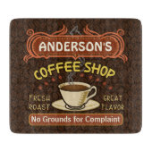 マグが付いている喫茶店はあなた自身のパーソナライズ作成します カッティングボード (正面)