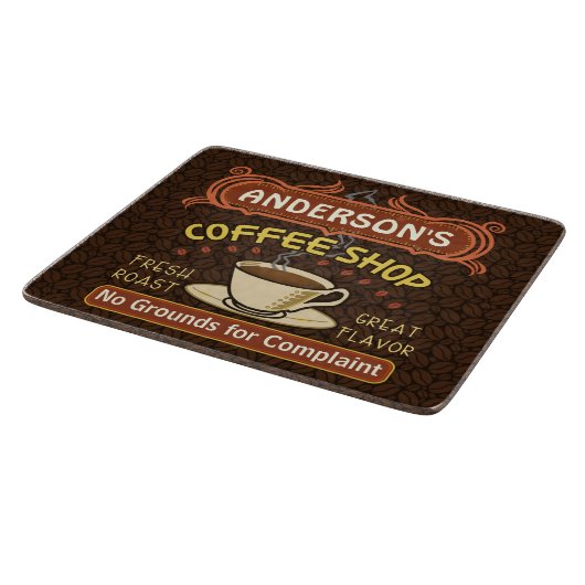 マグが付いている喫茶店はあなた自身のパーソナライズ作成します カッティングボード (角)