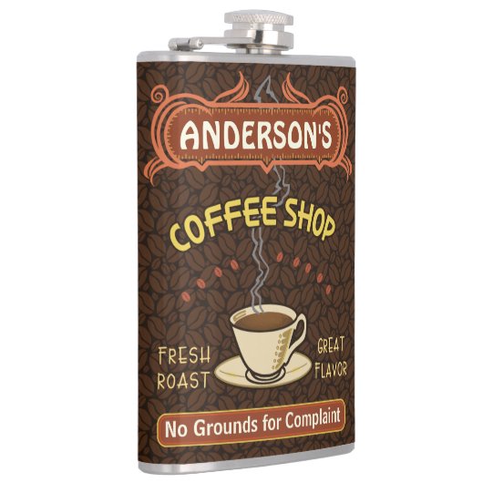 マグが付いている喫茶店はあなた自身のパーソナライズ作成します フラスク (右)