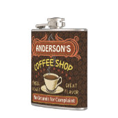 マグが付いている喫茶店はあなた自身のパーソナライズ作成します フラスク (左)