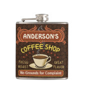 マグが付いている喫茶店はあなた自身のパーソナライズ作成します フラスク (正面)