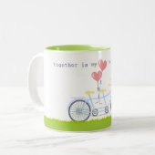 マグである私の好みの場所はともにあります ツートーンマグカップ (正面左)