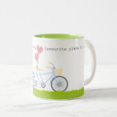 マグである私の好みの場所はともにあります ツートーンマグカップ (正面右)