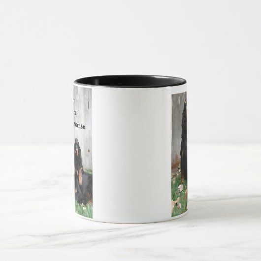 マグで絵を描いているゴードンセッターの生成 マグカップ (中央)