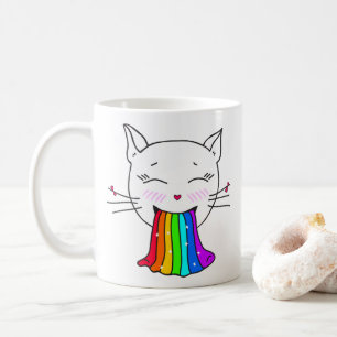 マグとかわいいかわいい猫と虹。 コーヒーマグカップ