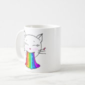 マグとかわいいかわいい猫と虹。 コーヒーマグカップ (正面左)