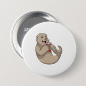 マグとストローのシール 缶バッジ (正面&裏面)