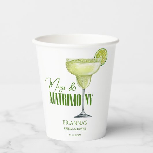 マグとマリッジのウェディングシャワーモノグラム 紙コップ (正面)
