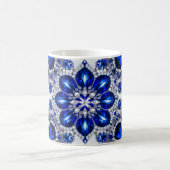 マグと青の白の色のデザイン コーヒーマグカップ (中央)