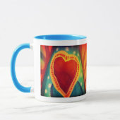 マグのまわりの2つのハートの覆い マグカップ (左)