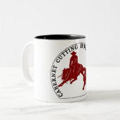 マグのカバルネワインCHA Blancのロゴのボルドー ツートーンマグカップ (正面左)