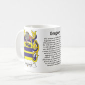 マグのグレゴリー家族の紋章付き外衣 コーヒーマグカップ (正面左)