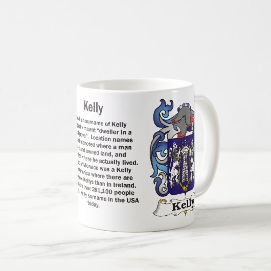 マグのケリーの家紋 コーヒーマグカップ (正面右)