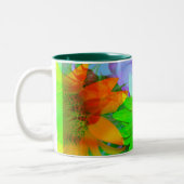 マグのコーヒー・マグの多彩のヒマワリ ツートーンマグカップ (左)