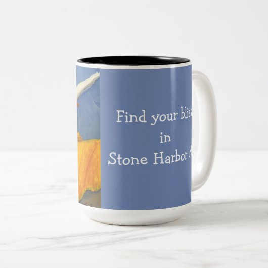 マグのジャージーの海岸のライフガードの絵画 ツートーンマグカップ (正面右)