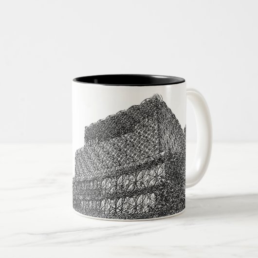 マグのバーミンガムの図書館 ツートーンマグカップ (正面右)