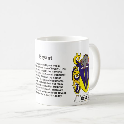 マグのブライアントの家紋 コーヒーマグカップ (正面右)