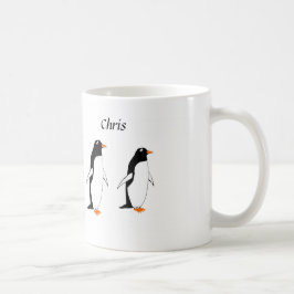 マグのペンギンは名前を加えます コーヒーマグカップ
