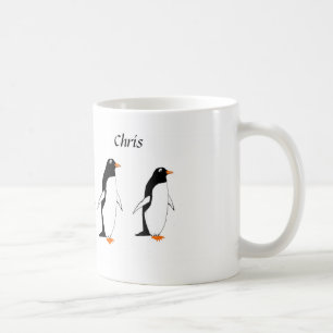 マグのペンギンは名前を加えます コーヒーマグカップ