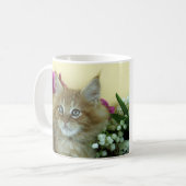 マグのメインのあらいぐまの子ネコ コーヒーマグカップ (正面左)