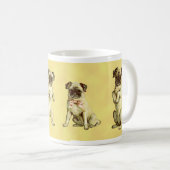 マグのヴィンテージのパグ コーヒーマグカップ (正面右)