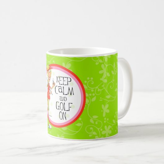 マグの平静そしてゴルフを保って下さい コーヒーマグカップ (正面右)