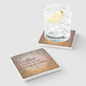 マグの引用文の種族の砂岩タイルのコーヒー抱擁 ストーンコースター (横)