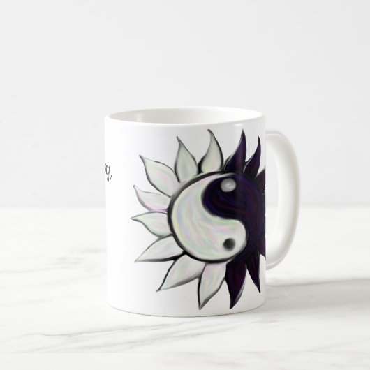 マグの引用文の陰陽の花 コーヒーマグカップ (正面右)