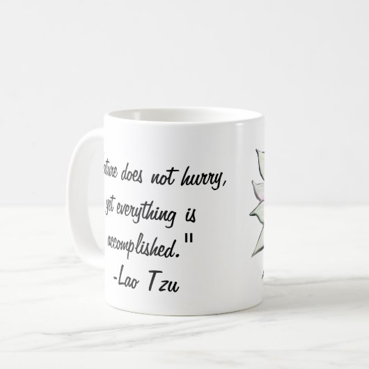 マグの引用文の陰陽の花 コーヒーマグカップ (正面左)