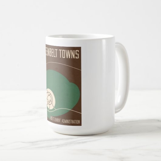 マグの緑地帯の町のイメージ コーヒーマグカップ (正面右)