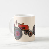 マグの赤いトラクター コーヒーマグカップ (正面左)